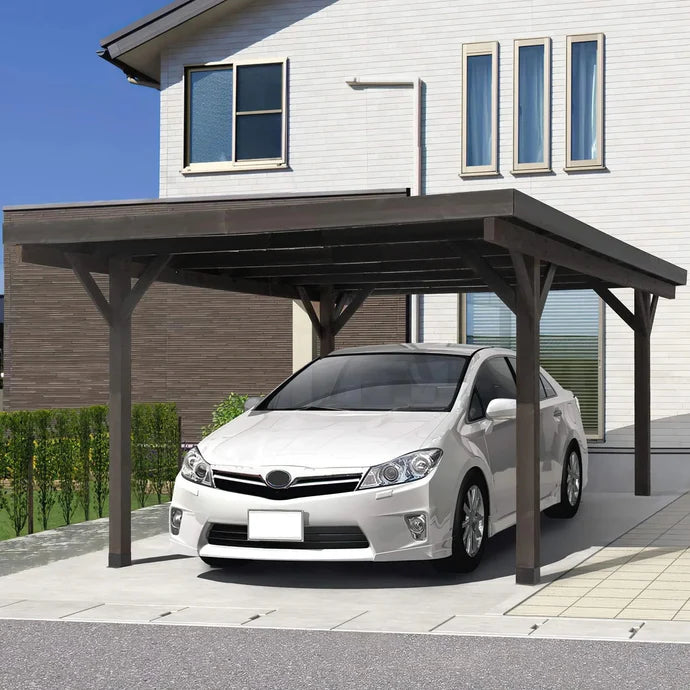 AECOJOY 17ft x 12ft Wooden Gazebo Pavilion / Carport