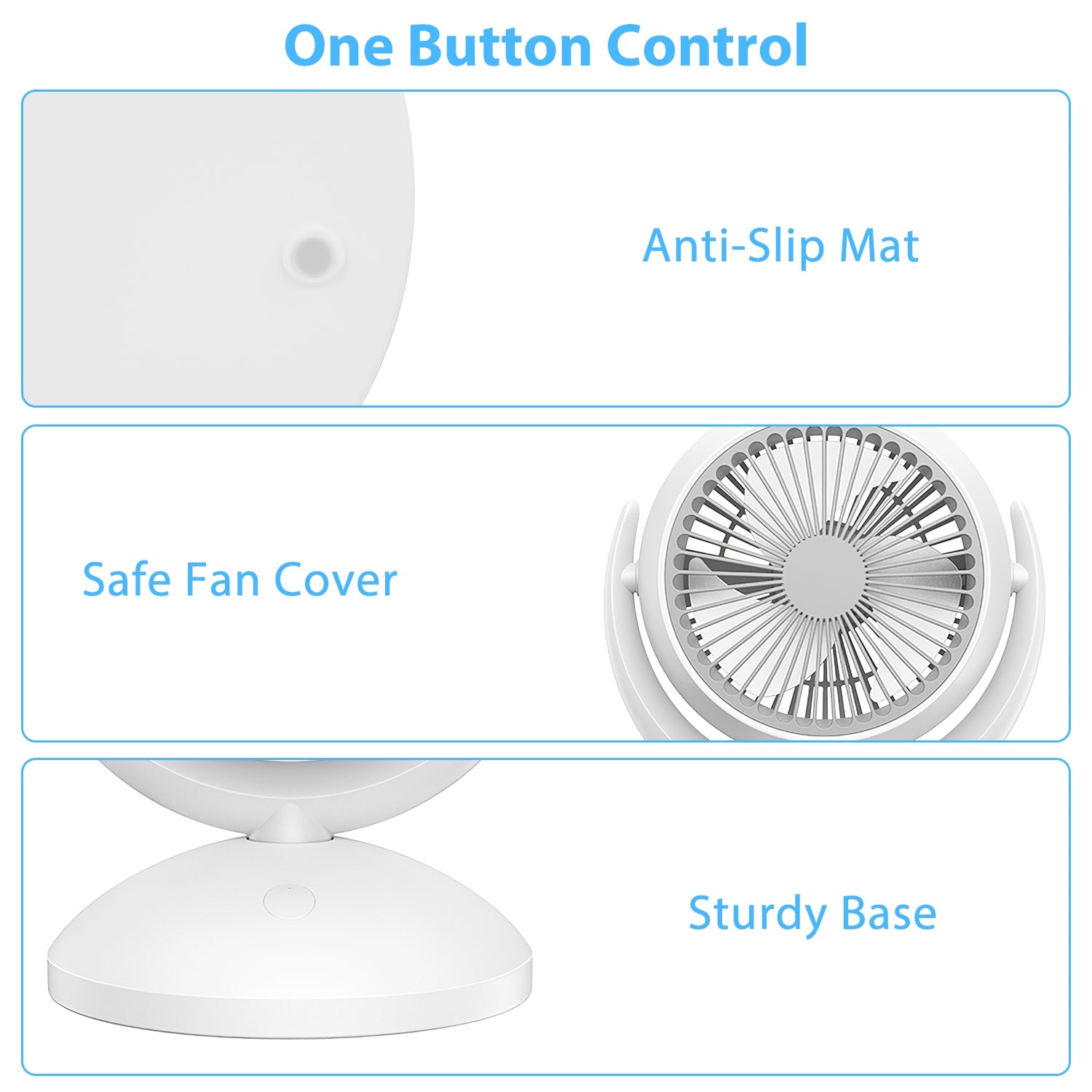 Air Circulator Desk Fan Portable Desktop Rechargeable Oscillating Fan with 4 Speeds 360 Degree Tilt Head Automatic Rotation Quiet 40dB Table Fan for H