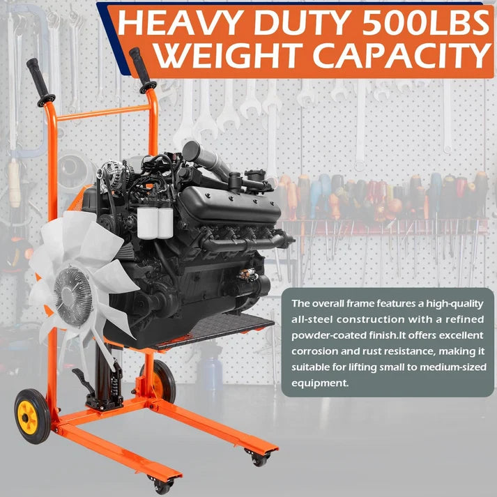 Hydraulic Material Lift Winch Stacker – 500 lb Capacity, 32" Lift Height