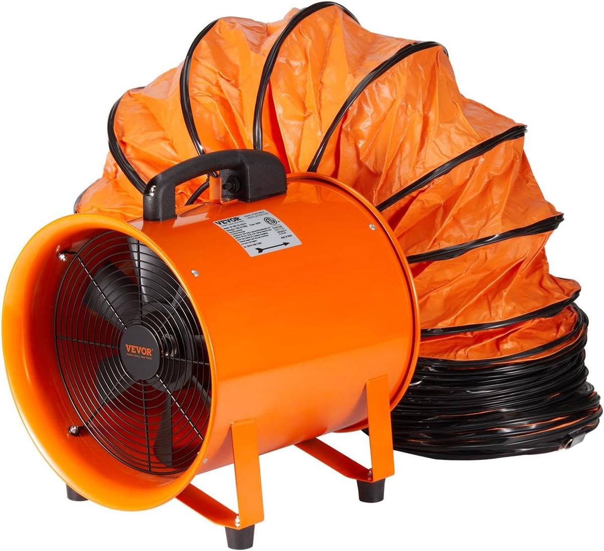 16-Inch Industrial Ventilation Fan with 33 ft Duct Hose, 1350W Portable Exhaust Blower, 5175 CFM