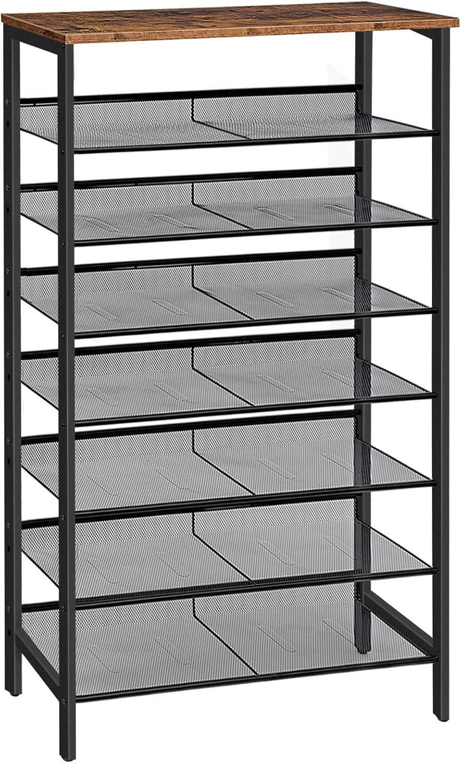 HOOBRO 8-Tier Shoe Rack, Large Capacity Shoe Storage Organizer for 21-28 Pairs, Industrial Metal Shoe Shelf, BF18XJ01