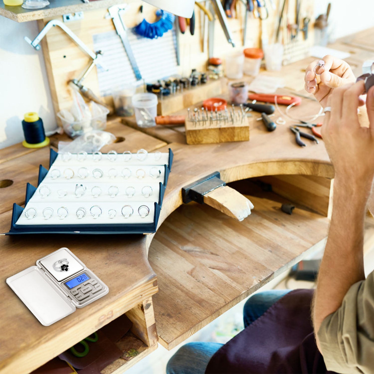 200g x 0.01g Digital Scale Pocket Jewelry Scale Kitchen Electronic Scale Tare Function w/ 5 Units LCD Backlit Display Auto-Off Tare Pcs Function