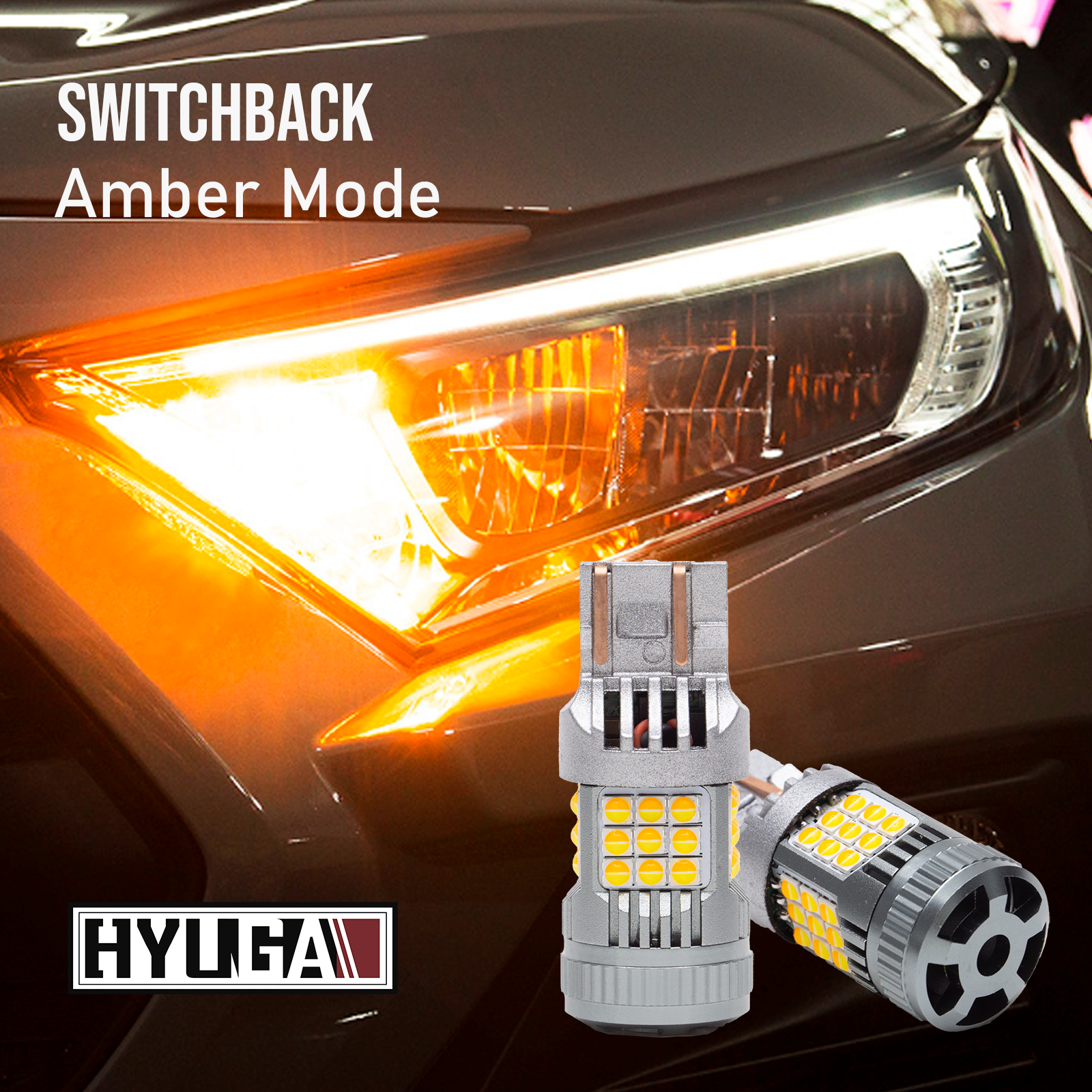 LED Switchback White / Amber Auto LED Bulb T20 7443 7444 36SMD Turn Signal Daytime Running Light DRL Parking Light (1 Pair)