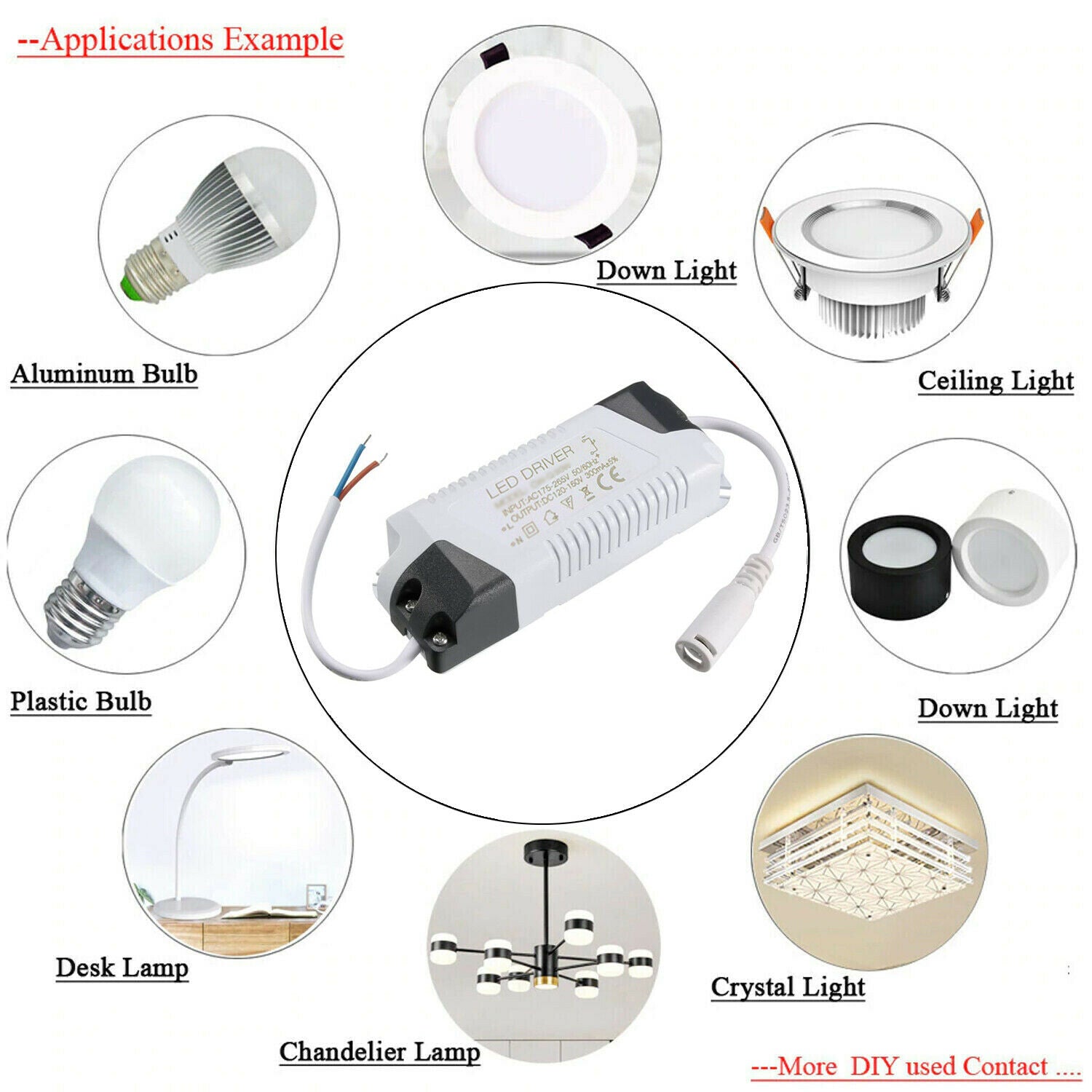 Constant Current 300mA DC 12-25V 4-7W LED Driver Power Supply~1036