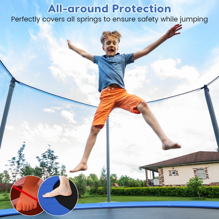8-16 FT Trampoline Pad Replacement Safety Pad with Fixing Straps (Blue)-14ft