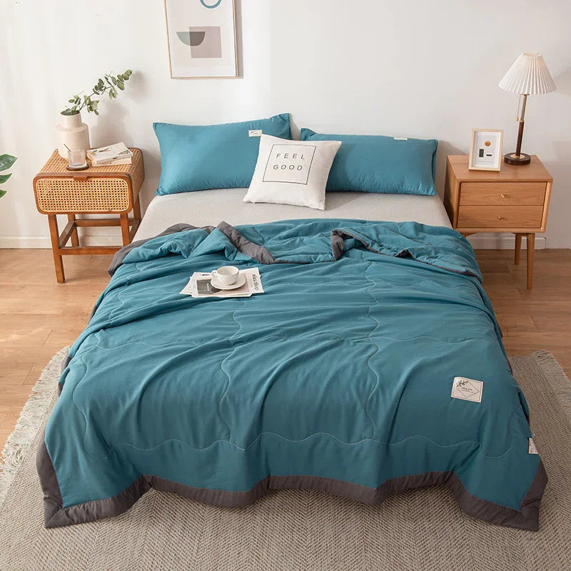 Pure Color Washed Cotton Summer Air Conditioning Duvet