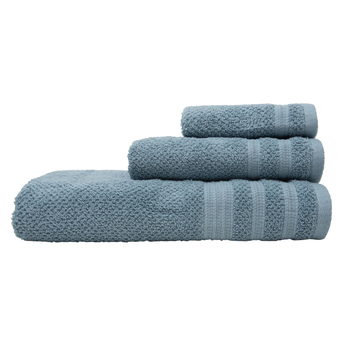 Bath Towel Set, 3 Pieces, 100% Cotton, Textured – Bath Towel, Hand Towel and Washcloth
