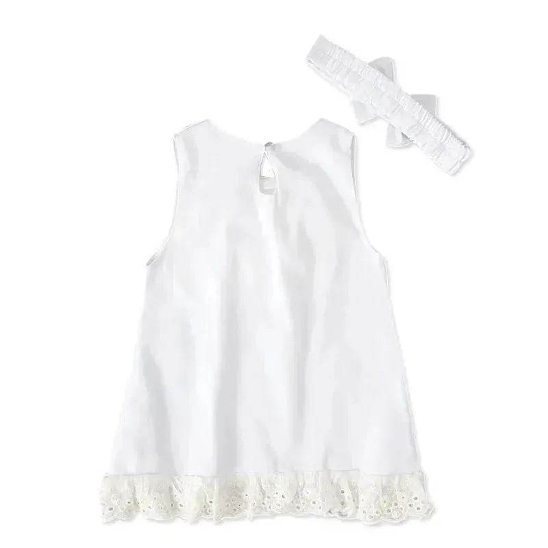 Girls baby sleeveless bow skirt Dress Christening Dress Baby girl Dress Baptism Gown