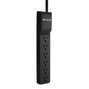 Belkin 6-Outlet Home and Office Surge Protector - 4 foot cord - Black - 720 Joules