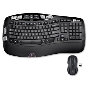 Logitech MK550 Wireless Wave Keyboard and Mouse Combo, Ergonomic Wave Design, Black