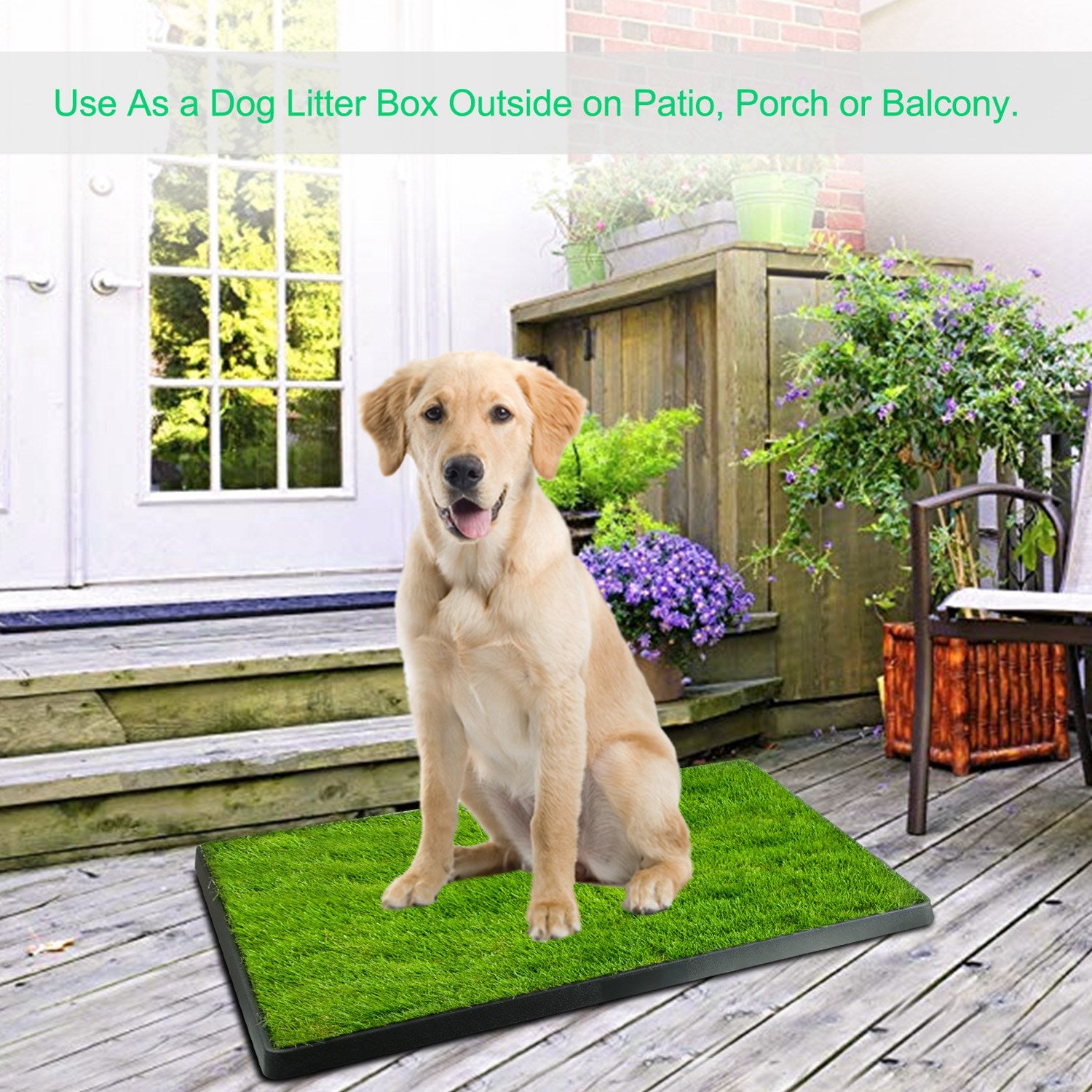 Dog Potty Training Artificial Grass Pad Pet Cat Toilet Trainer Mat Puppy Loo Tray Turf For Small Medium Dogs Indoor Outdoor Use
