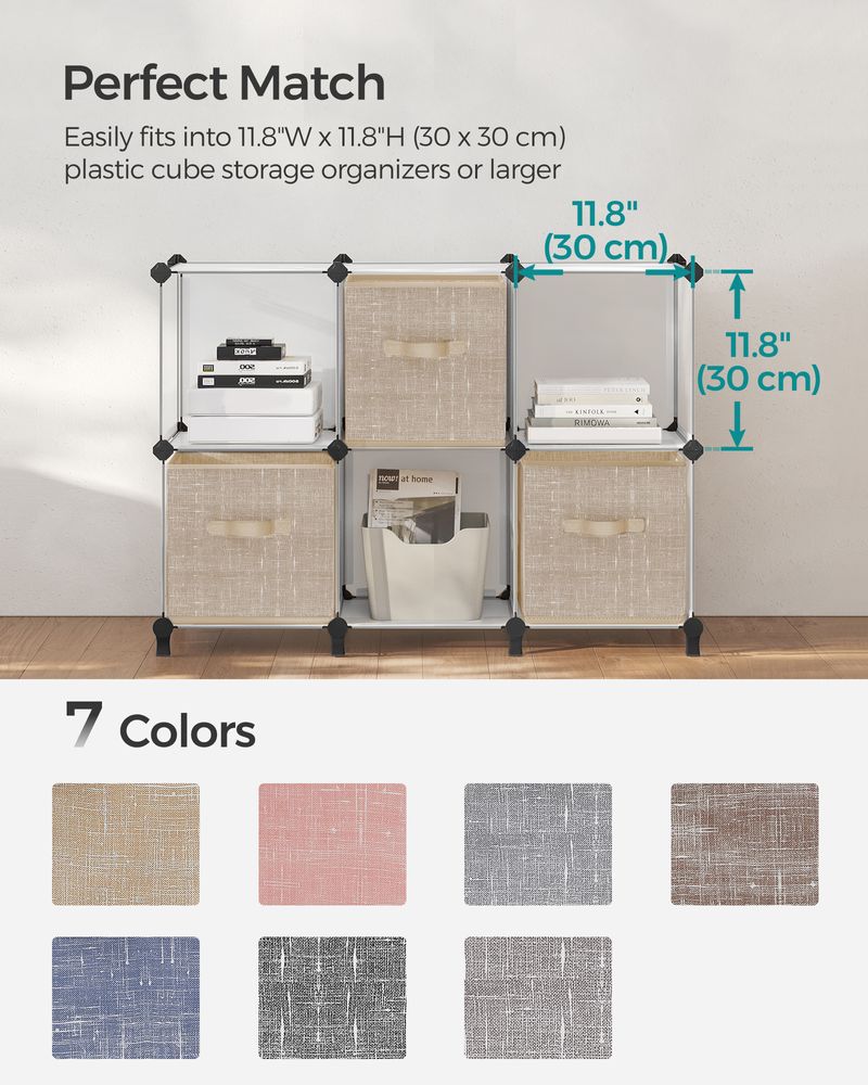 SONGMICS Non-Woven Fabric Storage Cubes with Double Handles