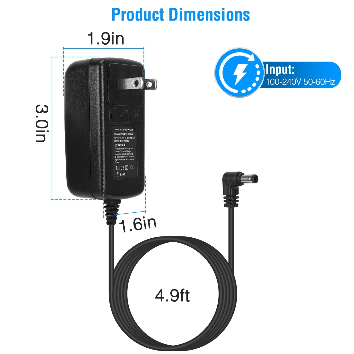 Battery Charger Compatible with Dyson Cordless Vacuum V6 V7 V8 DC58 DC59 DC61 DC62 SV03 SV04 SV05 SV06 Absolute Animal Fluffy Motorhead Vacuum Power S