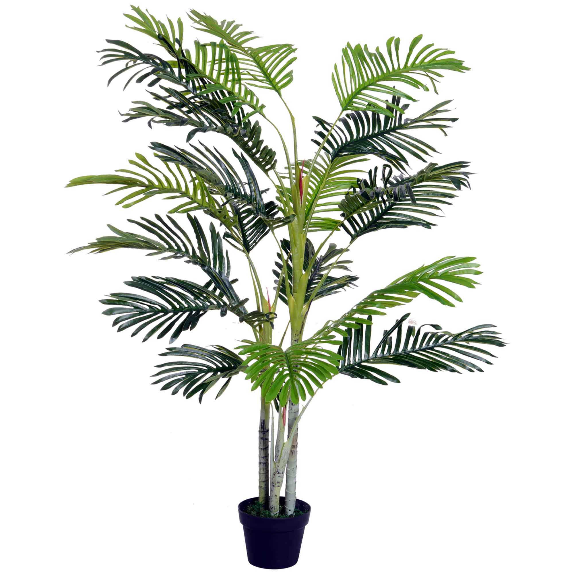 Outsunny 59" Faux Palm Tree, Artificial Tropical Green Plant Decor for Home Office, Indoor Potted