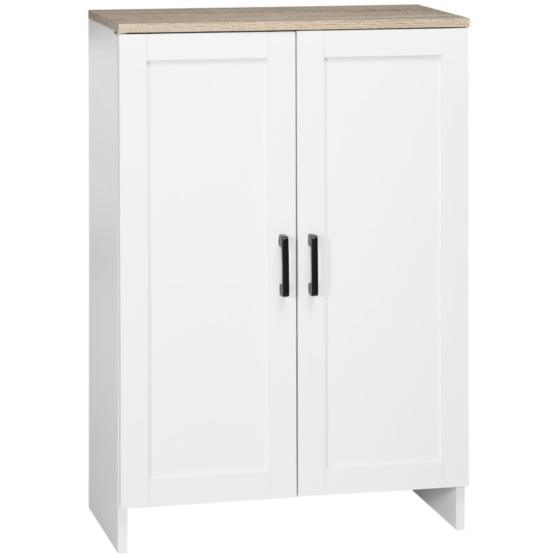 Modern Storage Cabinet with Doors and Adjustable Shelf for Kitchen, Living room, 23.6" x 11.8" x 35.4", White