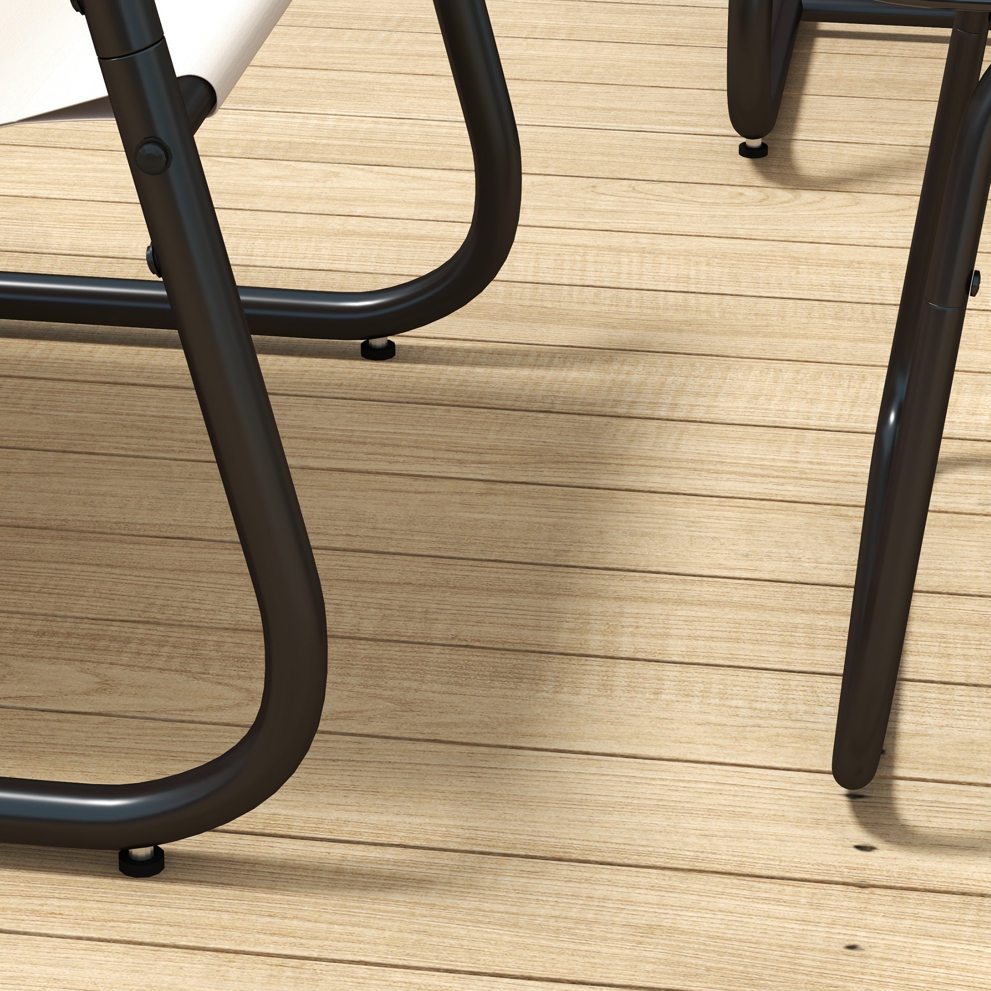 Outsunny Garden Sofa Set, 4 Piece Patio Conversation Furniture Set with Glass Table, Breathable Mesh, Cream White