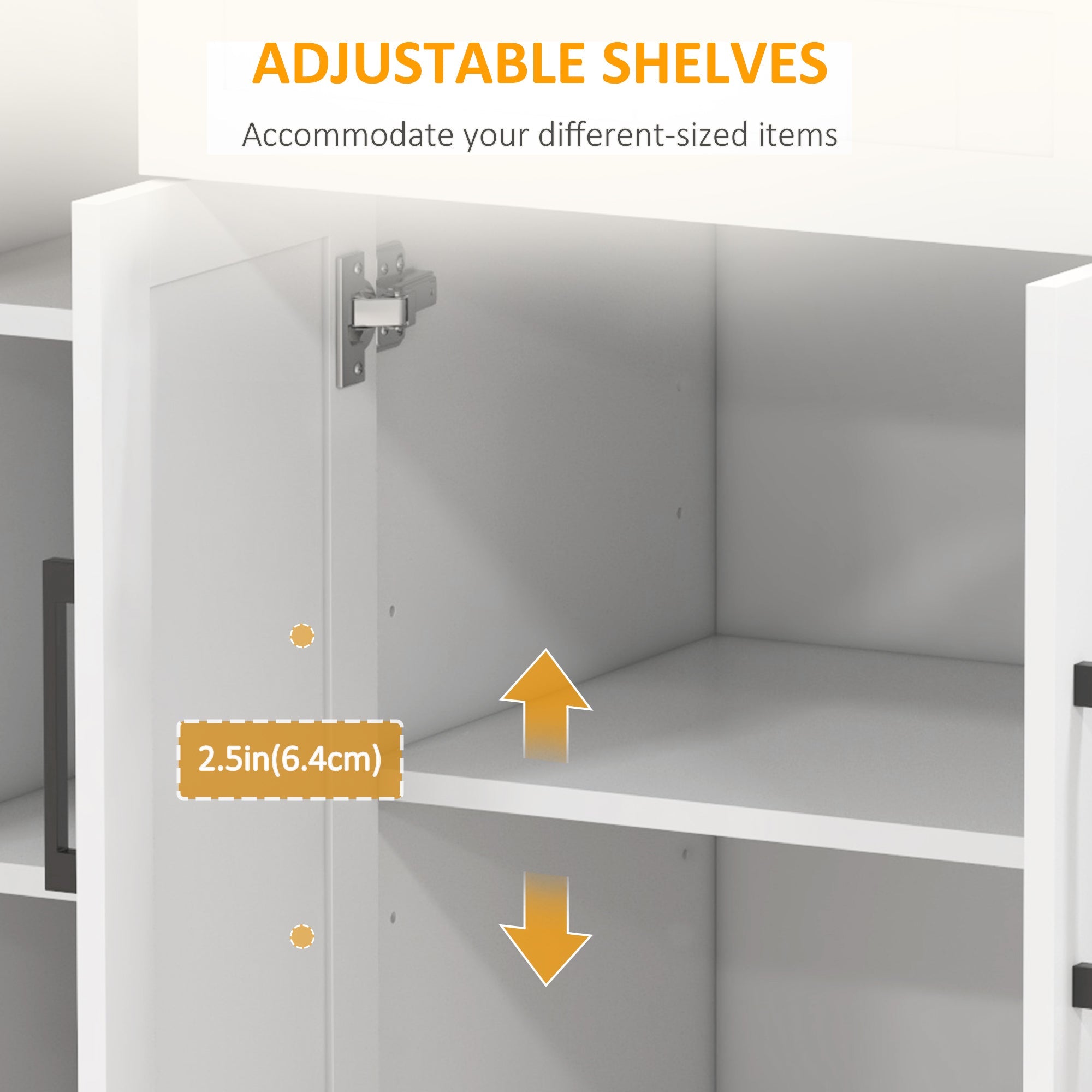 HOMCOM Modern Movable Meal Prep Station: Rolling Kitchen Island Cart, Drawers, Natural Wood Top, Towel Rack, Door Cabinet, White Finish