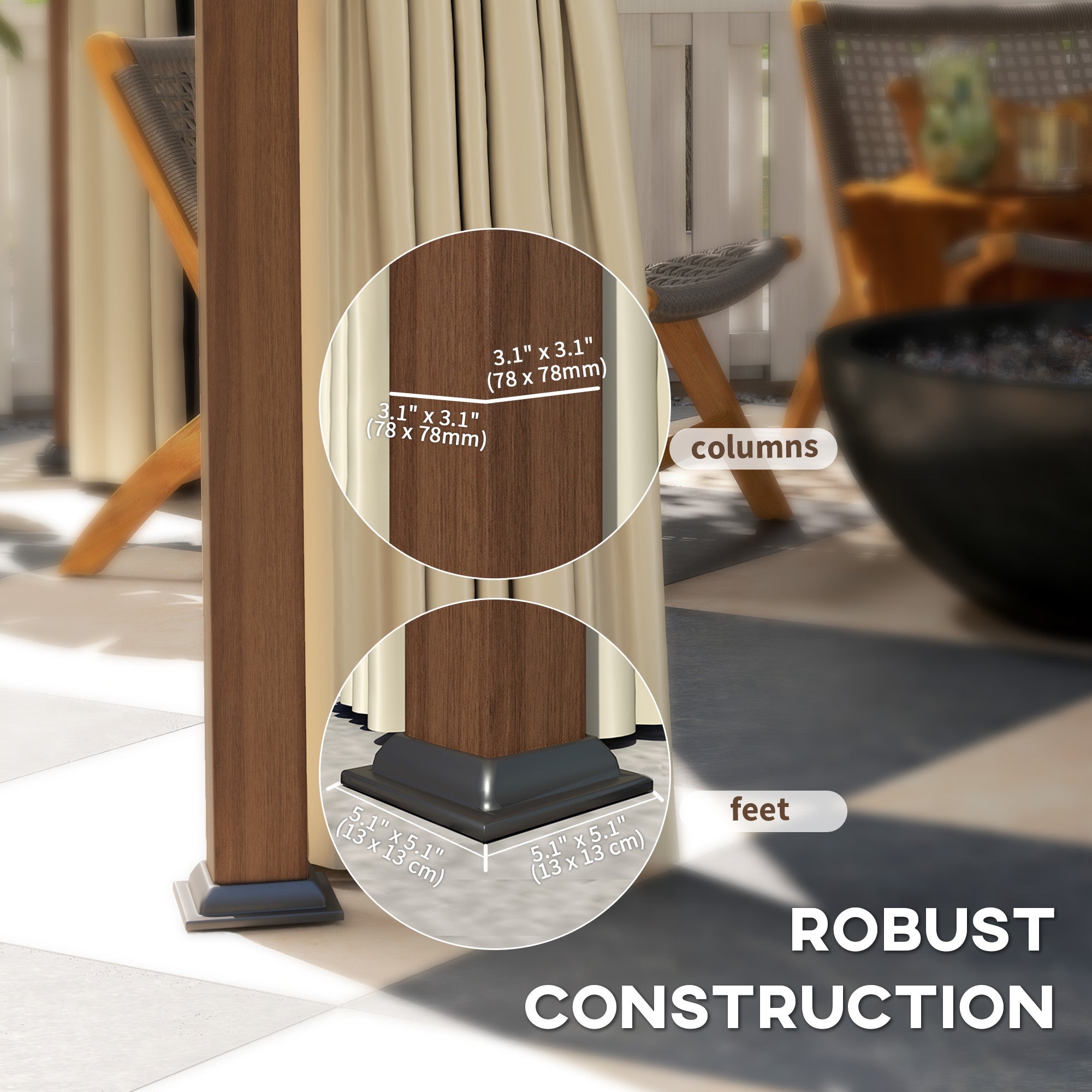 Outsunny 10' x 10' Hardtop Gazebo with Galvanized Steel Roof, Permanent Garden Gazebo with Netting and Curtains