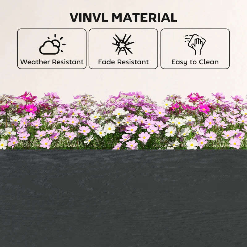 Vinyl Raised Garden Bed Kit, 3-Tier Elevated Garden Box with Open Bottom, DIY Assembly, Outdoor Raised Planter Box