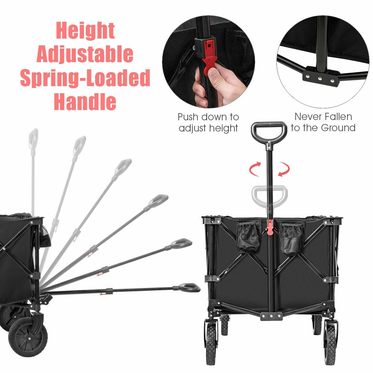 Outdoor Utility Garden Trolley Buggy -BlackÂ