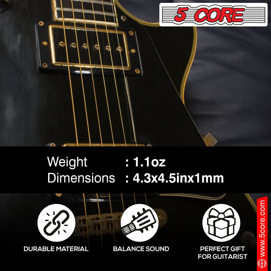 5Core Acoustic Guitar Strings 0.010-0.047 Steel Gauge Heavy Duty w Bright Tone For 6 String Guitars (Copy)