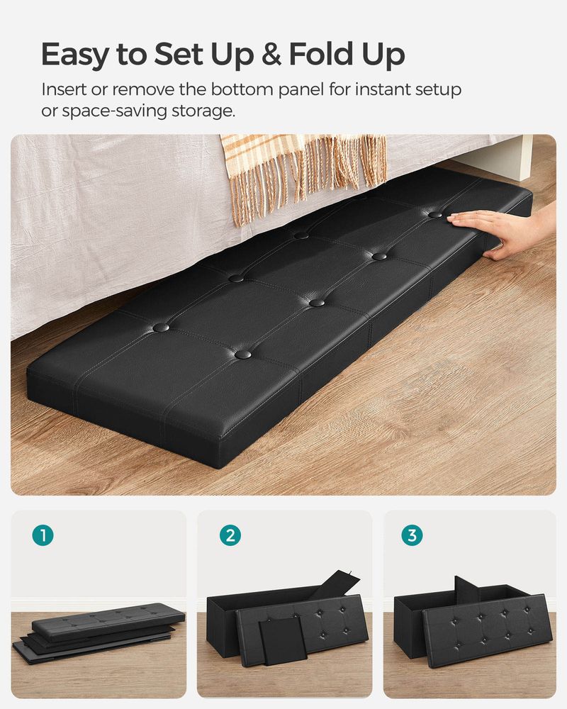 SONGMICS Folding Storage Ottoman Bench