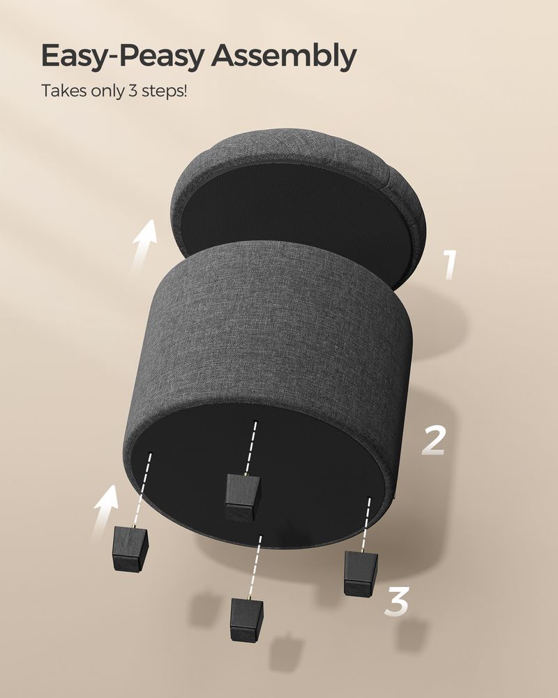 SONGMICS Round Ottoman with Legs