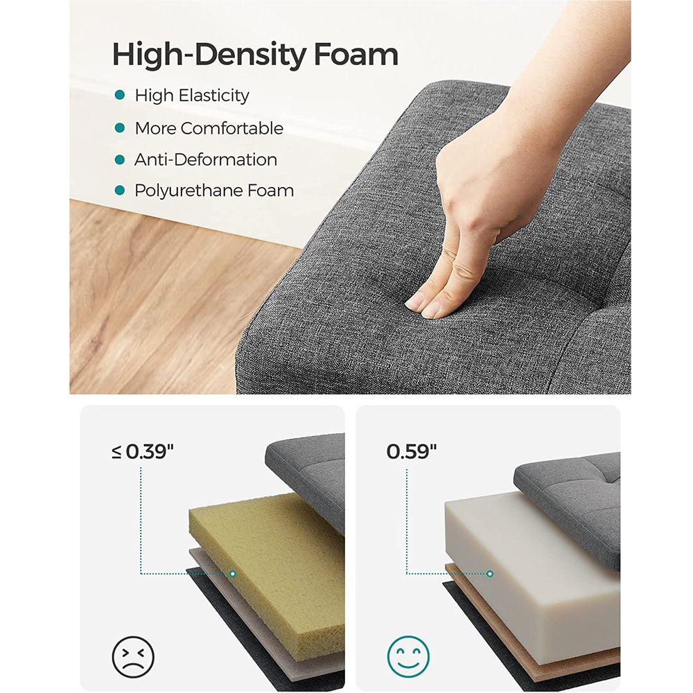 SONGMICS 11.8 Inches Small Folding Storage Ottoman Cube