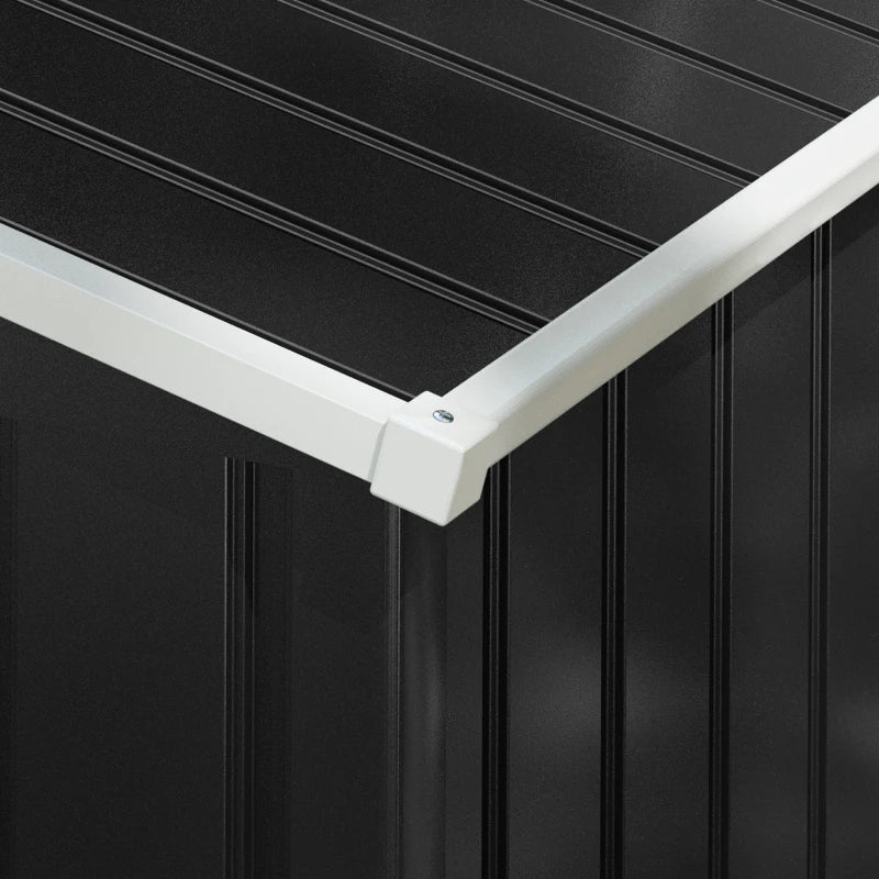 Outsunny 8' x 6' Outdoor Storage Shed, Metal Garden Tool Storage House with Lockable Sliding Doors and Vents for Backyard Patio Lawn, Charcoal Grey