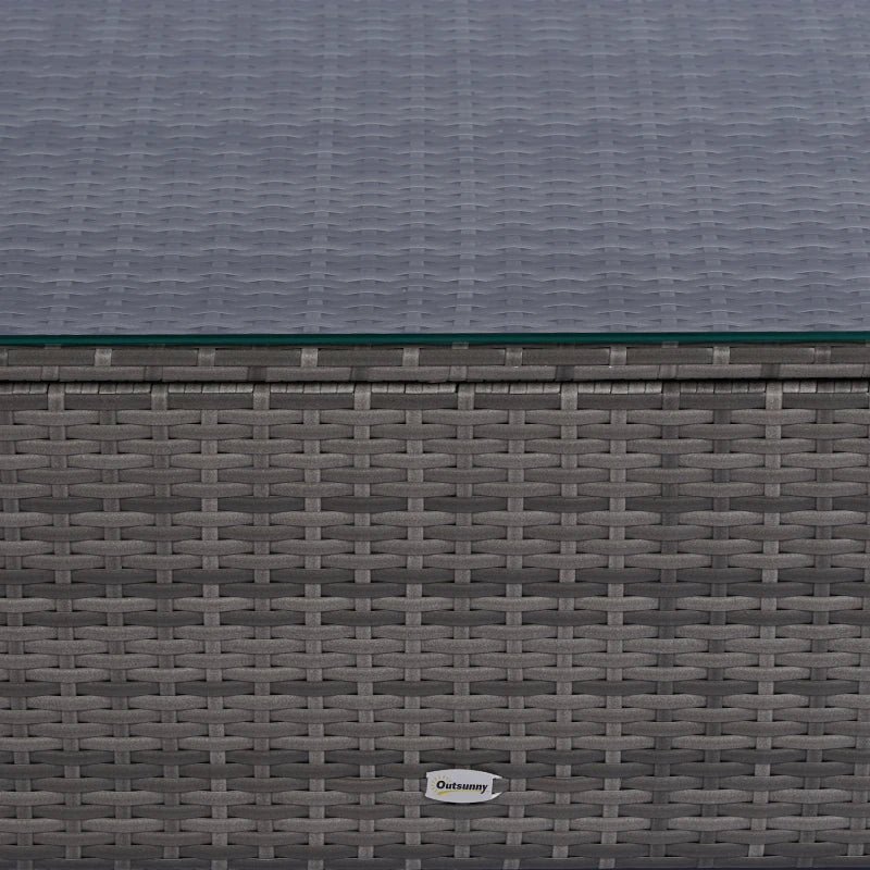 Outsunny Outdoor Furniture with Table, Wicker Furniture with Loveseat and 2 Chair for Garden, Poolside, Grey