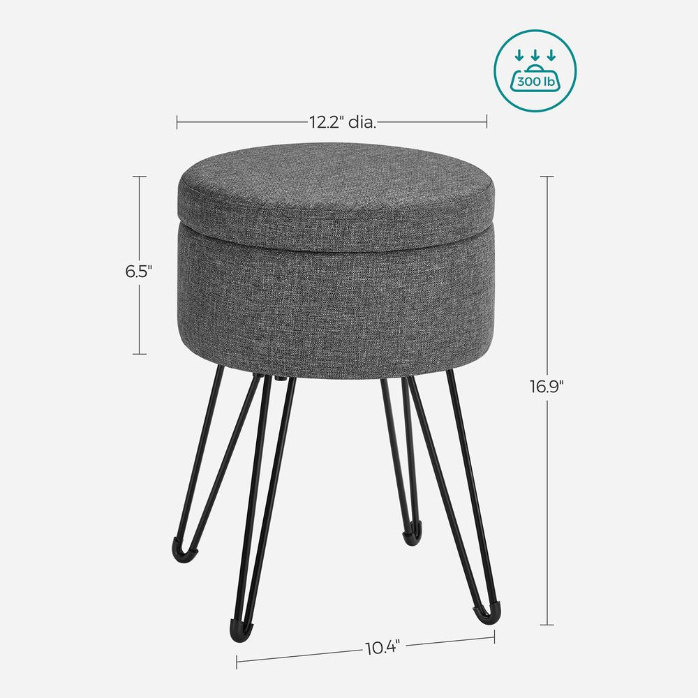 SONGMICS Small Ottoman Stool with Storage