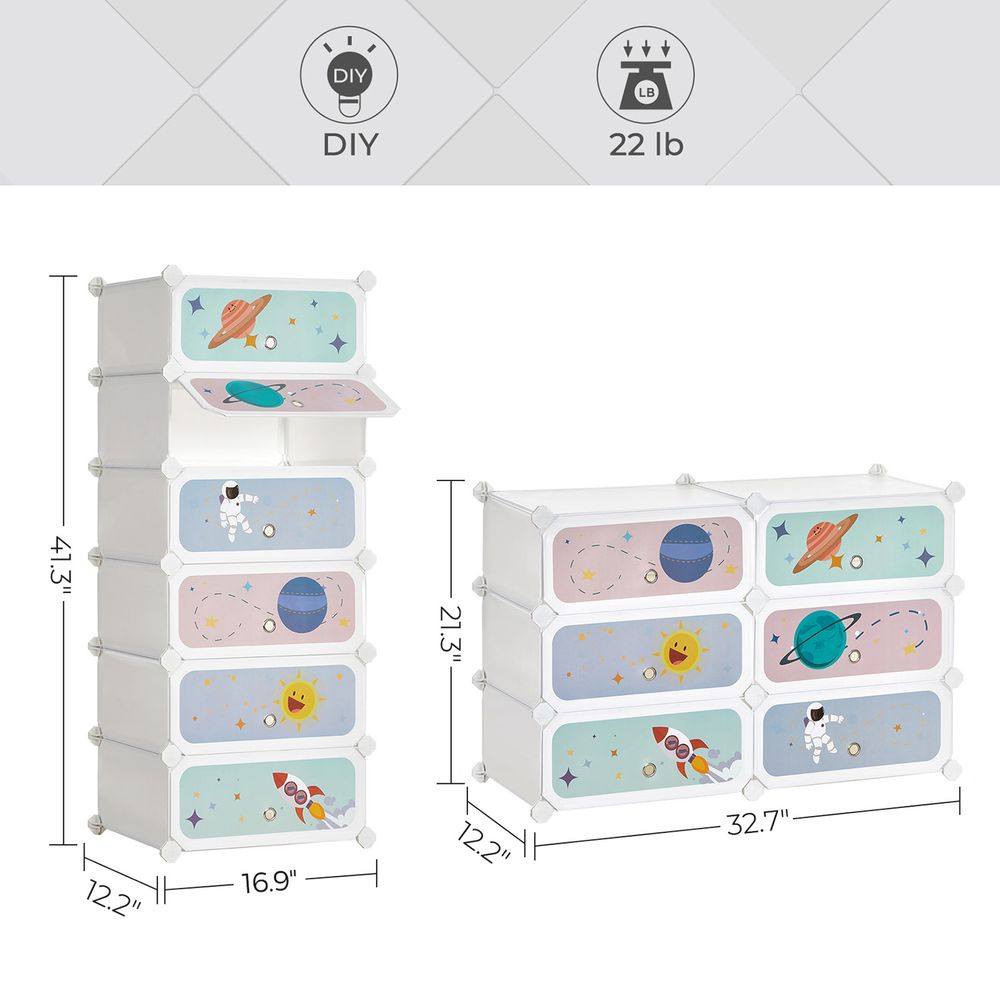 SONGMICS Kids' Shoe Rack with Doors