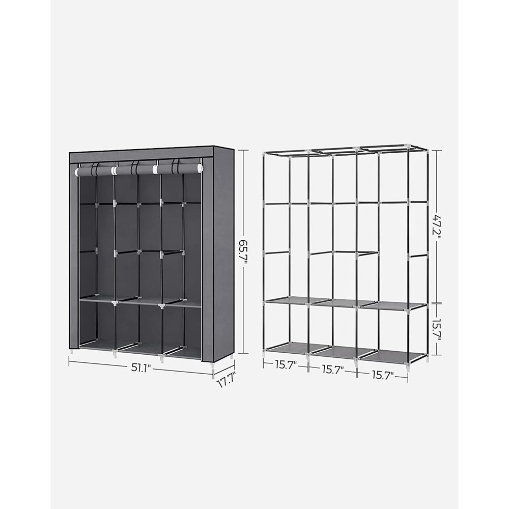 SONGMICS Wardrobe Closet Organizer with Cover