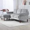 HOMCOM L Shape Sofa, Modern Sectional Couch with Reversible Chaise Lounge, Wooden Legs, Corner Sofa for Living Room, Grey
