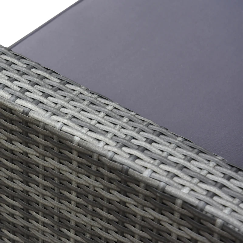 Outsunny 4 Pieces Patio Furniture Set, Rattan Wicker Sofa Deluxe Outdoor Coffee Sectional Set Garden Patio Furniture Sets with Cushions for Porch Garden Poolside Balcony, Grey