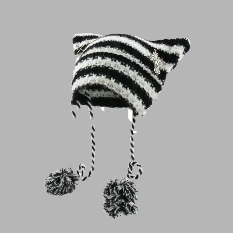 Breathable Windproof Cute Thermal Head Cover Woolen Cap beanies