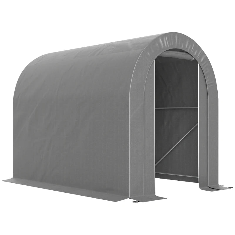 5' x 8' Outdoor Storage Shed, Heavy Duty Galvanized Steel Portable Shed for Bike, Motorcycle, Garden Tools, Light Grey