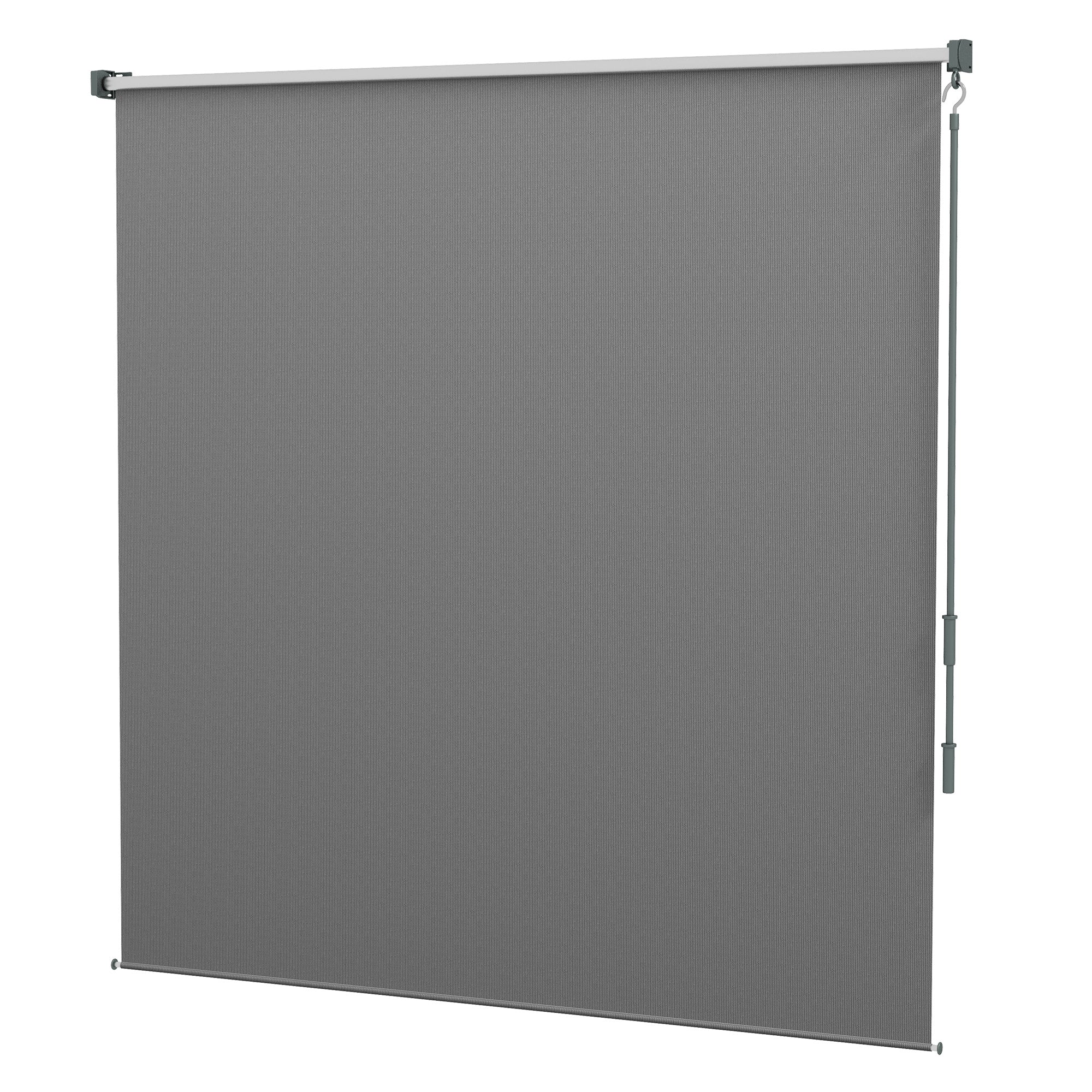 Outsunny 6' x 6' Patio Door Blinds, Outdoor Roller Shades, Cordless Roll Up Shade for Porch Gazebo, Light Grey