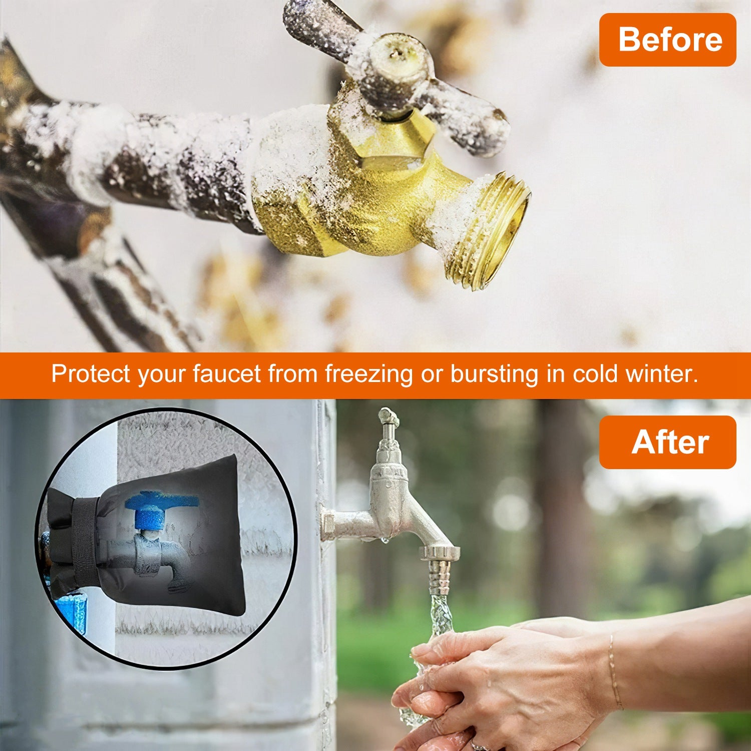 4Pcs Outdoor Faucet Covers Outside Garden Faucet Socks Winter Faucet Hose Bib Protector Spout Cover for Winter Freeze Protection