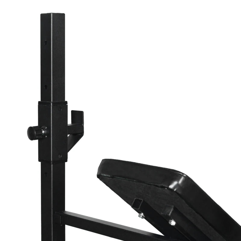 Soozier Weight Bench, Flat Incline Decline Workout Bench Press Set with Squat Racks, Leg Developer, Weight Plate Stand