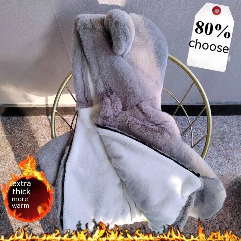 Autumn Winter Thickening Children's Cartoon Fur Hoodie Jacket