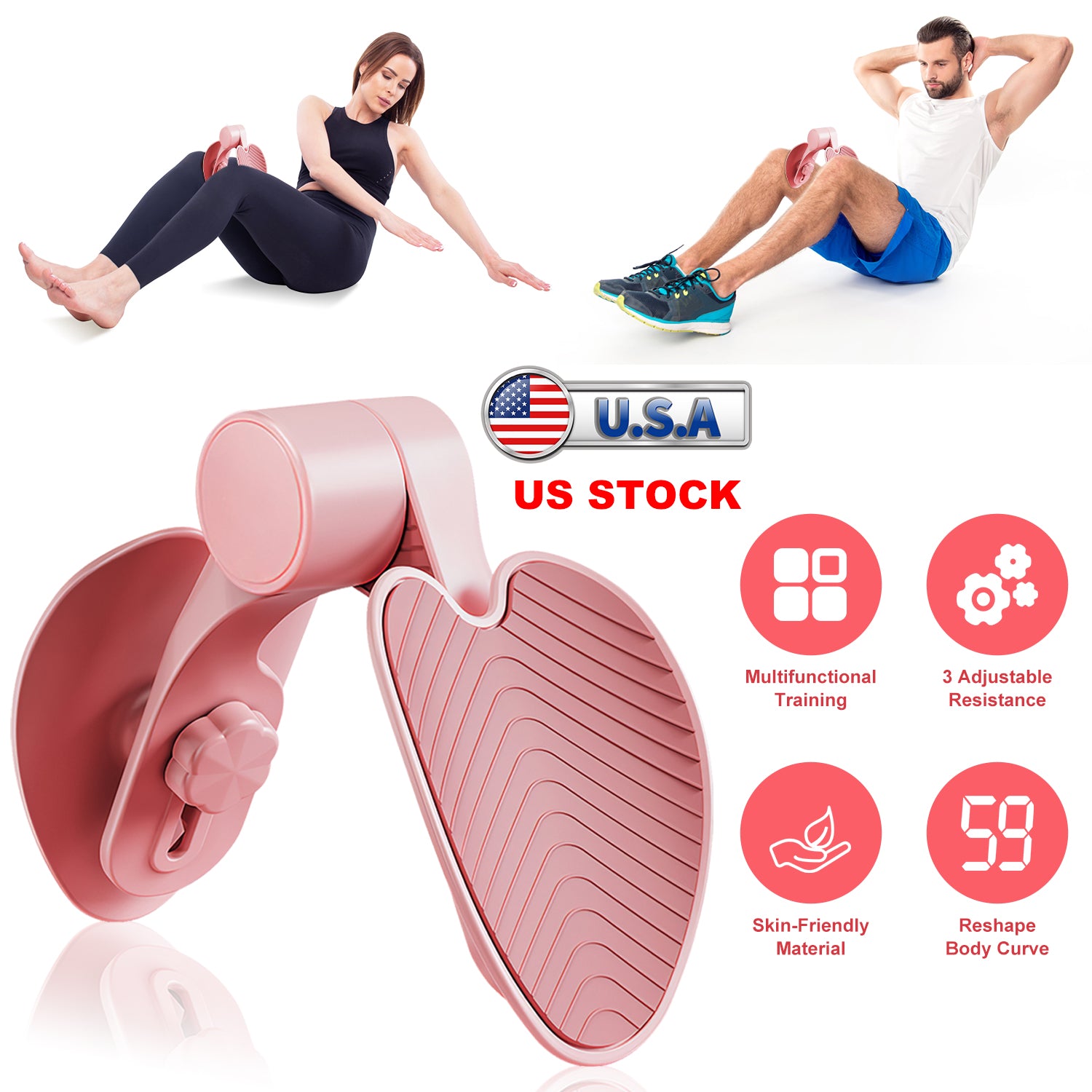 Thigh Exerciser Hip Trainer Inner Pelvic Floor Muscle Exercise Equipment with 3 Adjustable Resistance For Woman Postpartum Mother