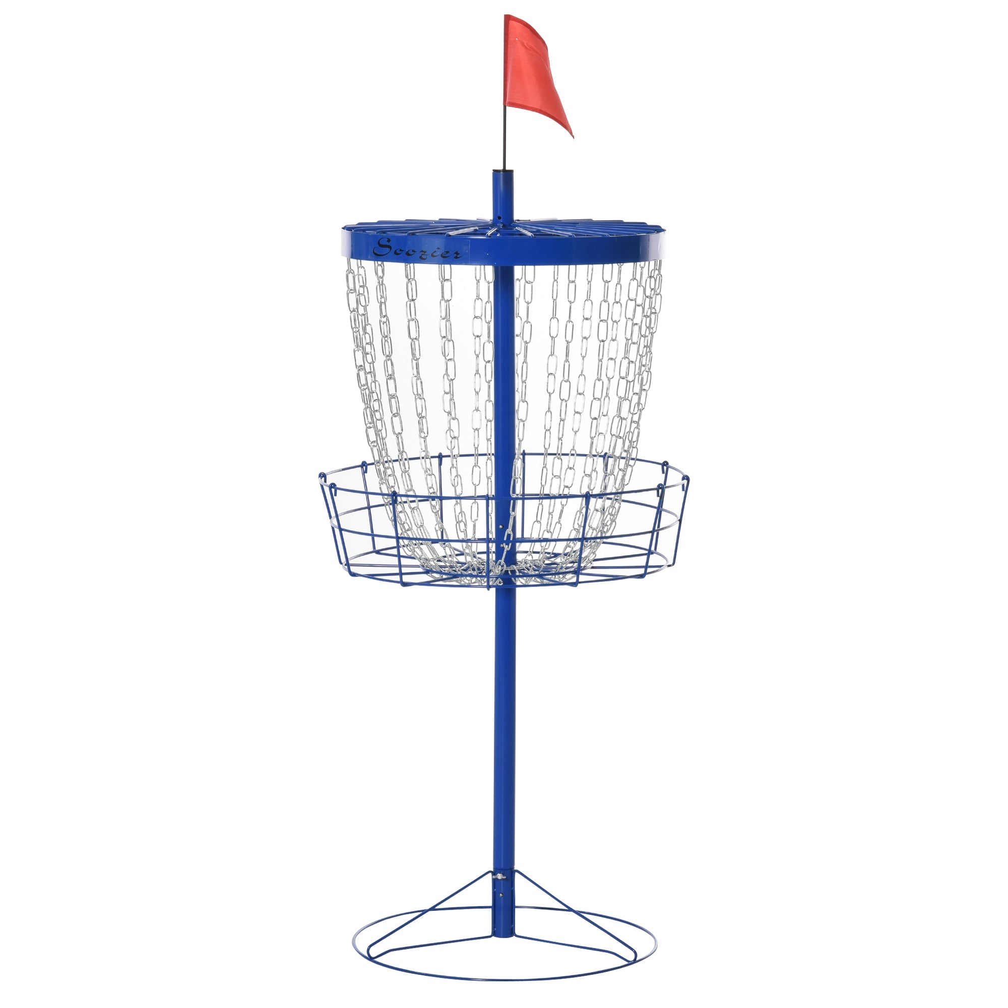 Soozier 24-Chain Portable Practice Basket for Disc Golf Target Stand Easy Assembly & Lightweight Basket w/ Carry Bag, Deep Blue