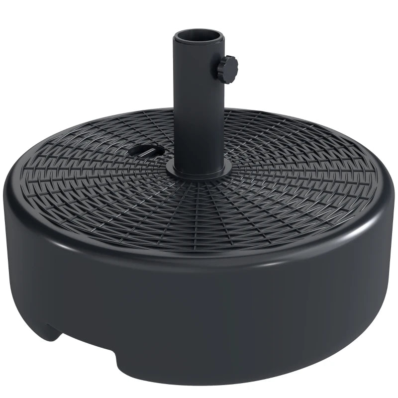 Patio Umbrella Base with Handle Outdoor Umbrella Stand Holder for 1.5" and 1.9" Poles Black