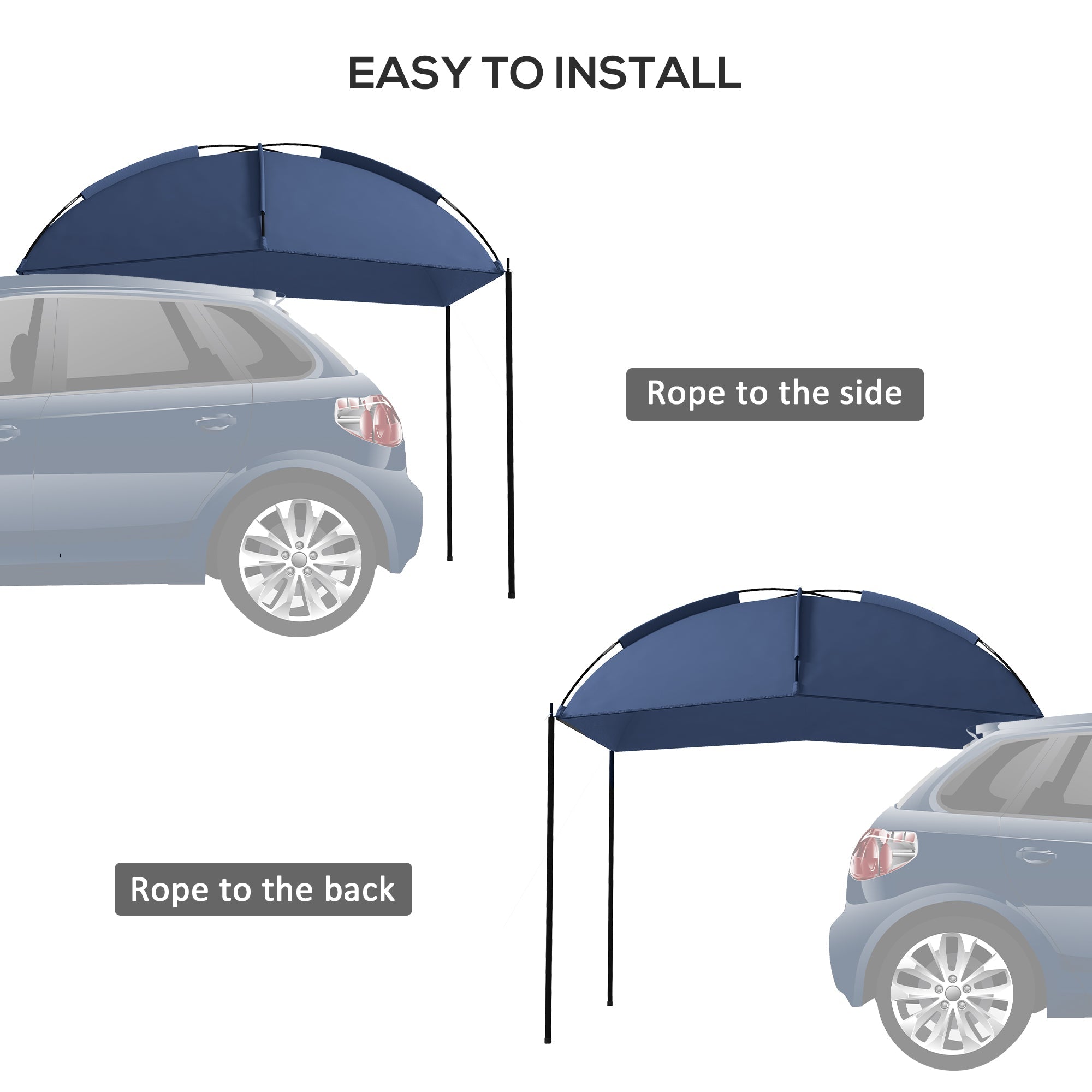 Outsunny Tailgate Tent SUV Awning Portable Rooftop Car Shelter for Truck RV Van Camping Overlanding