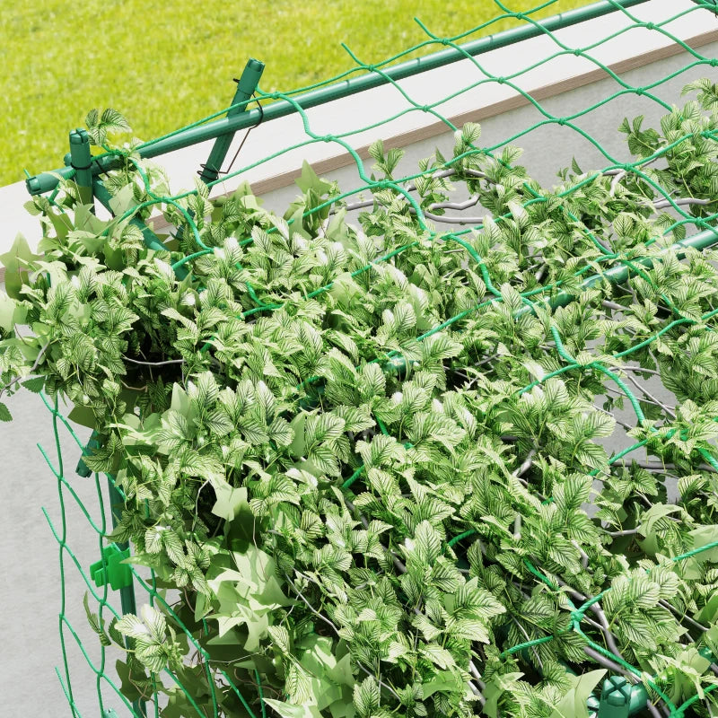 Garden Arch Cucumber Trellis for Climbing Plants, 7.3 FT Tall Metal Plant Trellis Support with Climbing Net, Green