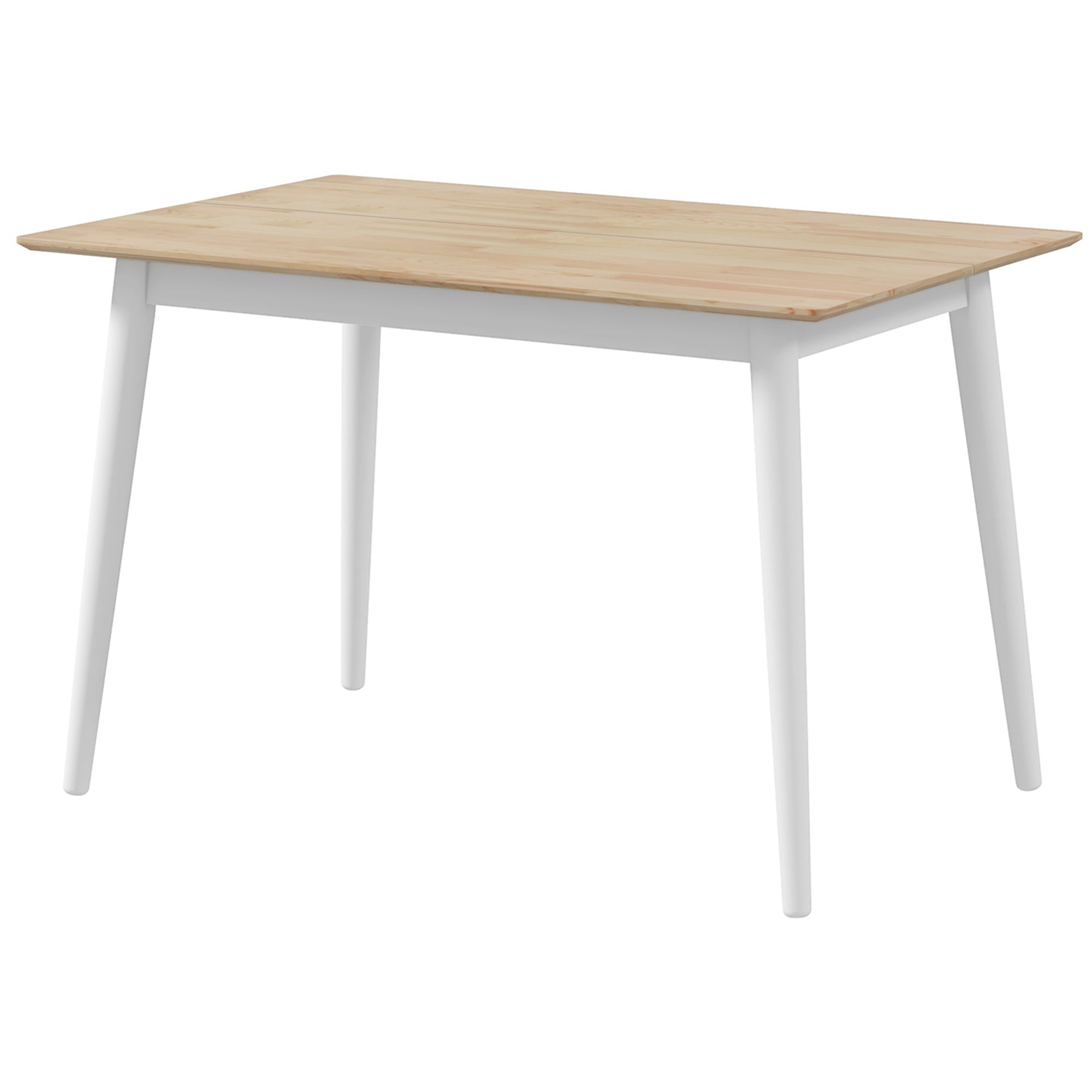 HOMCOM 47" x 30" Farmhouse Dining Table Pine Wood Frame Space Saving Kitchen Table Natural Finish