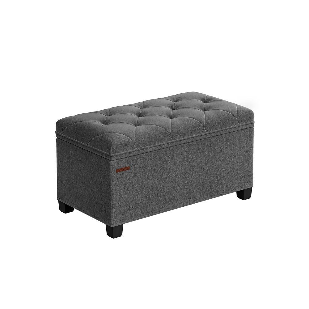 SONGMICS Storage Ottoman Bench with Legs, Load up to 660 lb