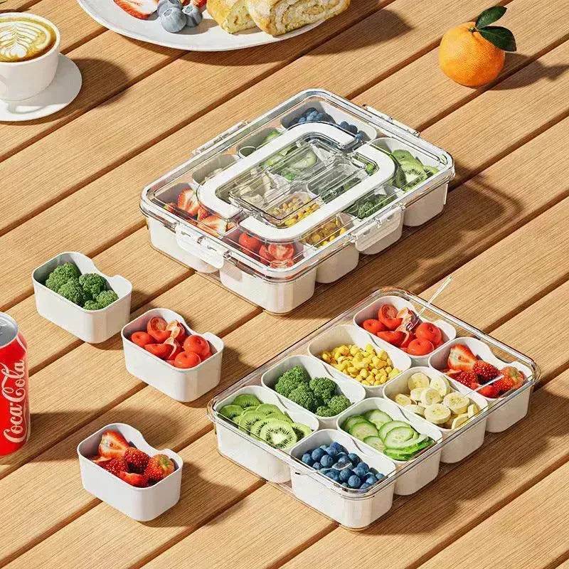 8-Grid Divided Serving Tray - Cream White