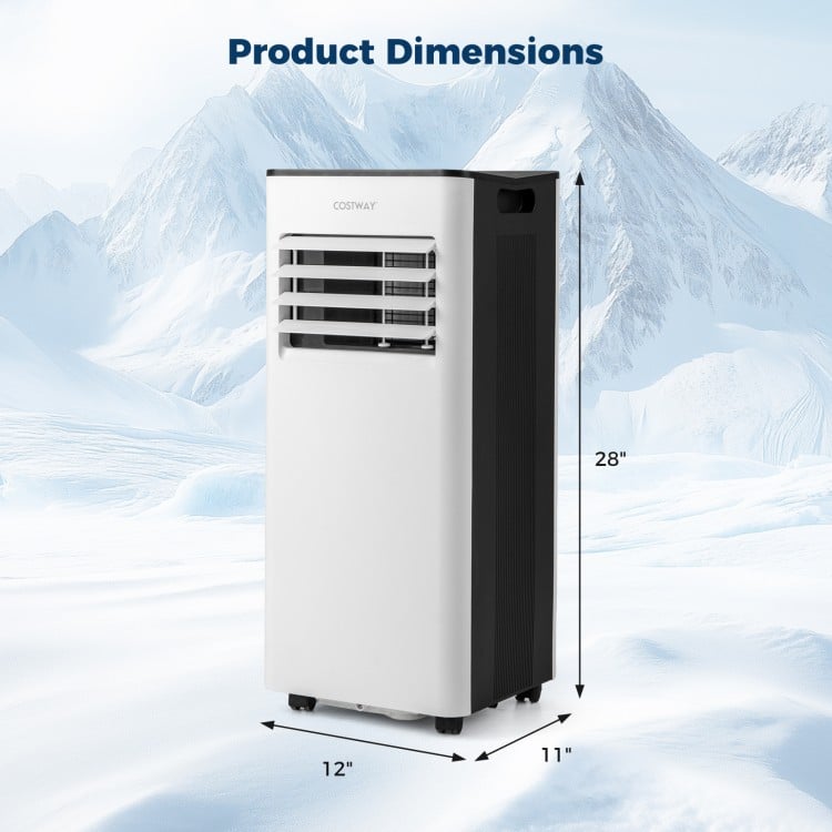 8000 BTU Portable Air Conditioner with Fan and Dehumidifier and LED Display